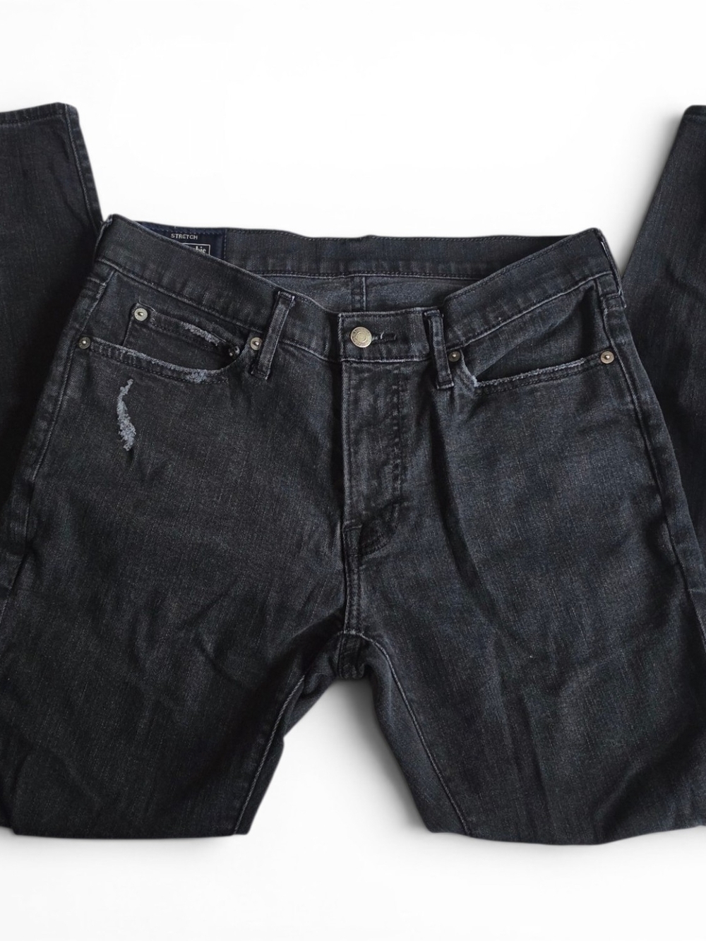 Abercrombie & Fitch Slim Black Stretch Jeans with Subtle Distress